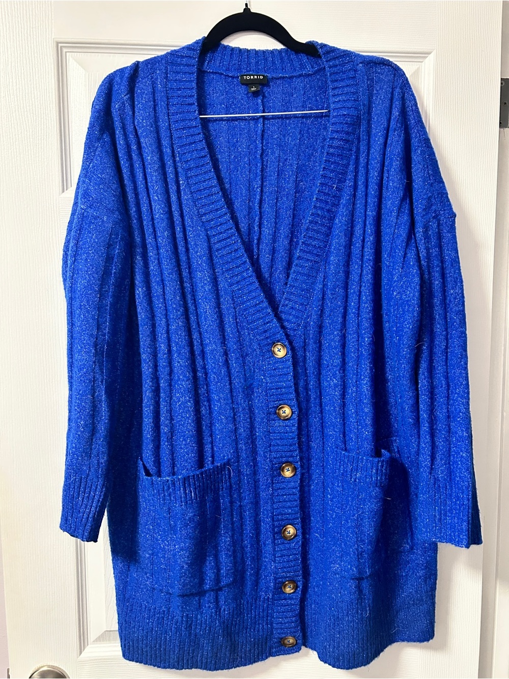 torrid Cobalt Blue Ribbed Button Cardigan